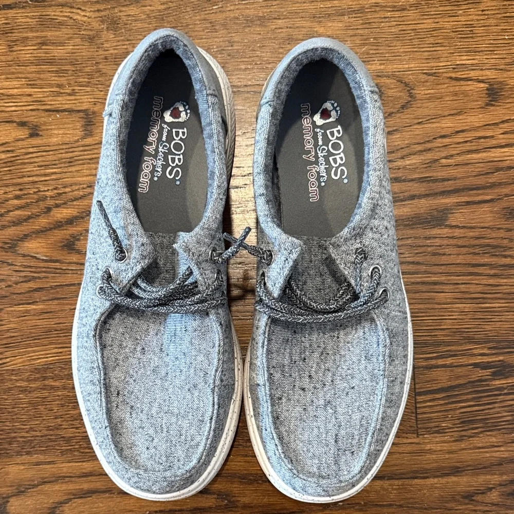 Bobs from Sketchers Skipper Beach Camp Sneakers in Gray/Black Size 8.5 - Picture 2 of 8